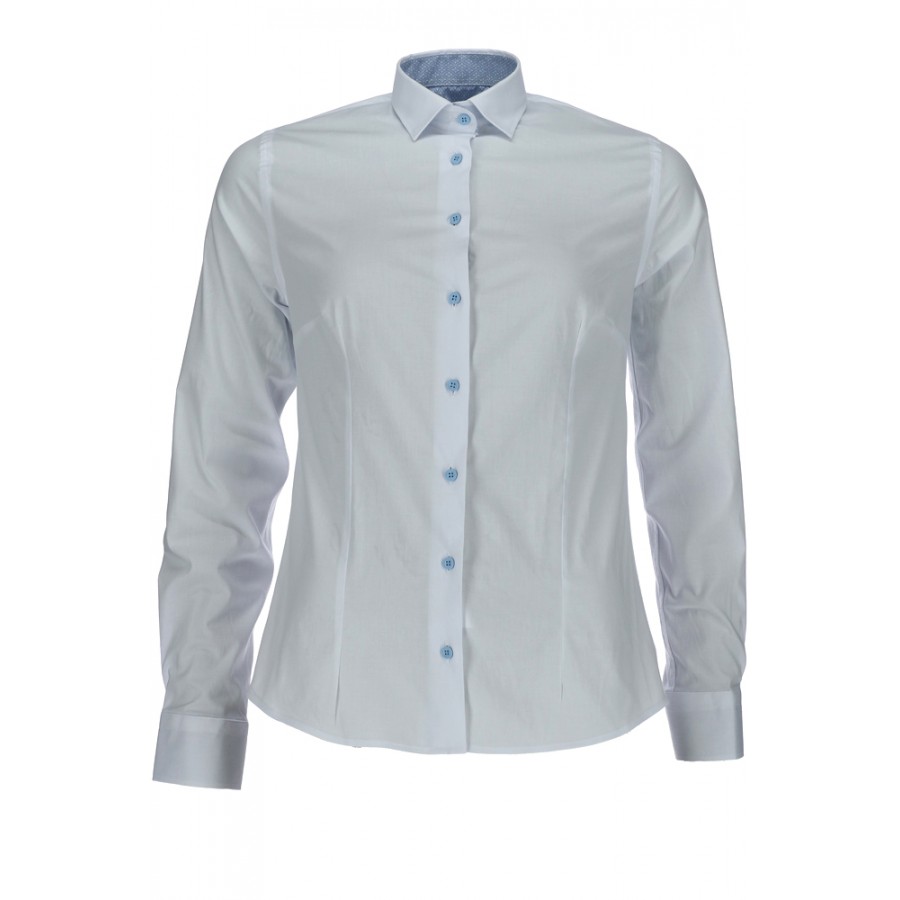 REPABLO dámská košile bílá s modrým knoflíkem